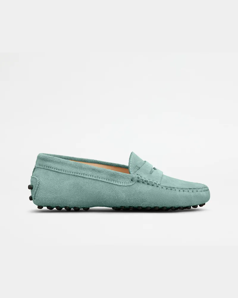 TOD'S Mokassins Gommino Junior aus Veloursleder, GRÜN Junior Shoes Grün