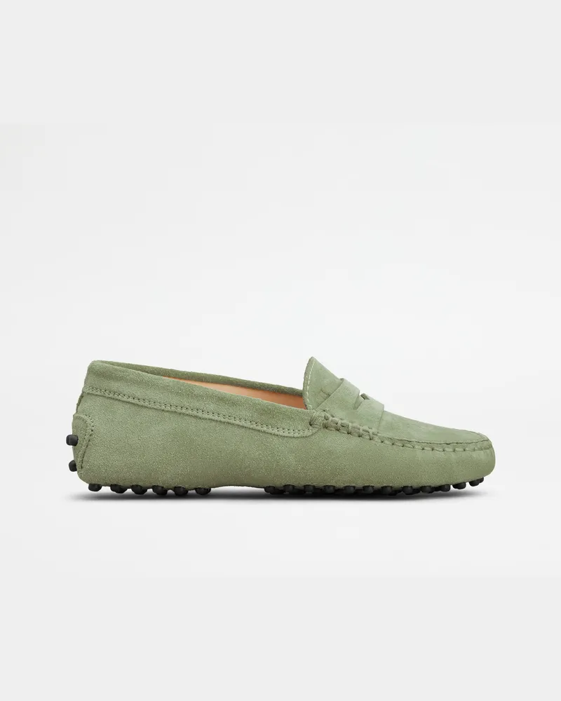 TOD'S Mokassins Gommino Junior aus Veloursleder, GRÜN Junior Shoes Grün