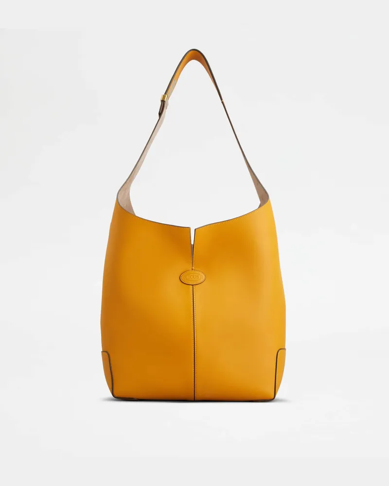 TOD'S Di Bag Folio Schultertasche aus Leder Large, GELB,  - Bags Gelb