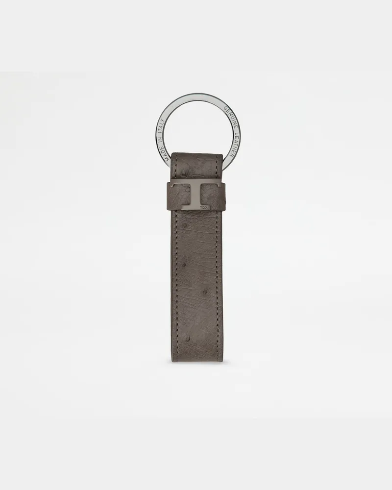 TOD'S Schlüsselanhänger aus Straußenleder, GRAU,  - Wallets Grau