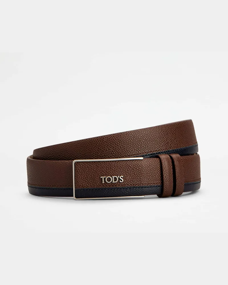 TOD'S Gürtel aus Leder, BLAU,BRAUN, 95 - Belts Blau