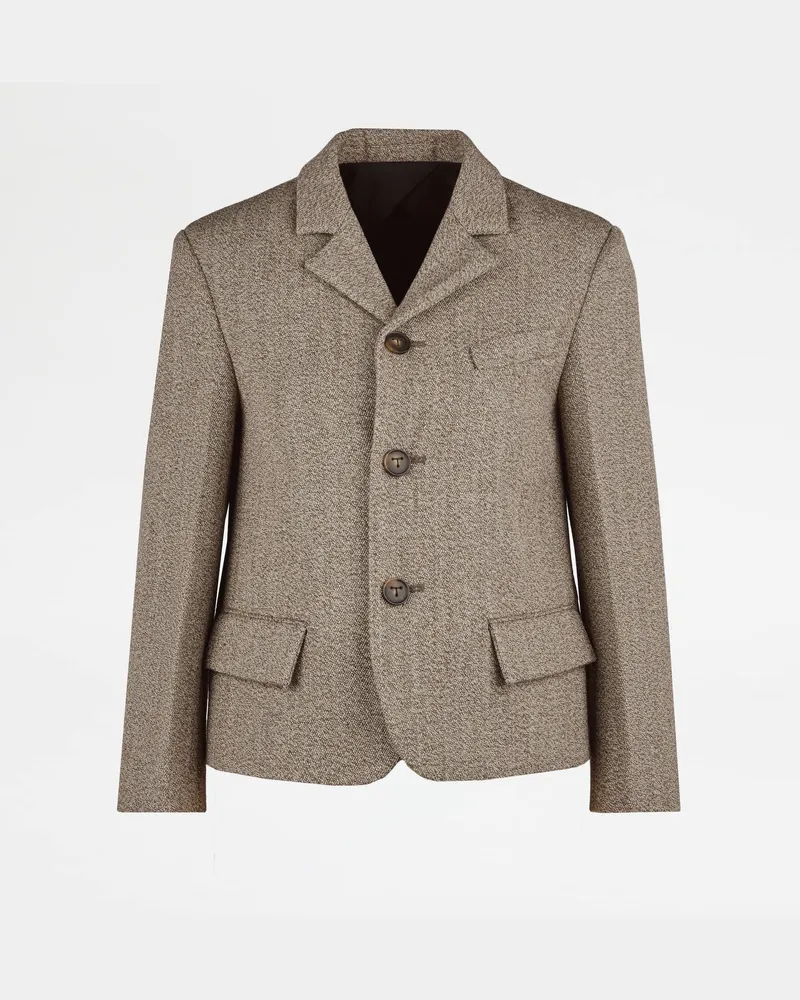 TOD'S Mini-Jacke aus Mouliné-Wolltwill, BEIGE Jackets Beige