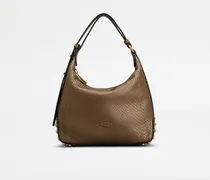 Mini Bag Metal Dots aus Pythonleder, GRÜN,  - Bags