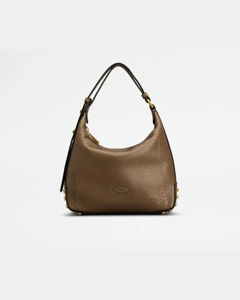 TOD'S Mini Bag Metal Dots aus Pythonleder, GRÜN,  - Bags Grün