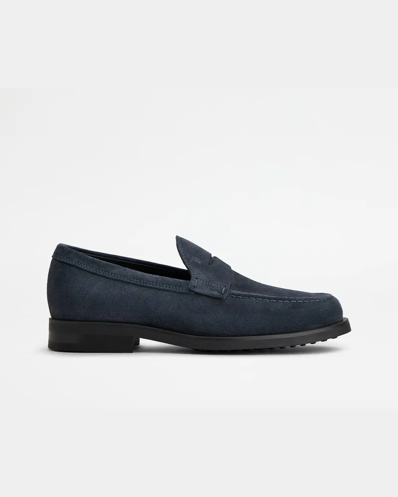 TOD'S Loafers aus Veloursleder, BLAU Shoes Blau