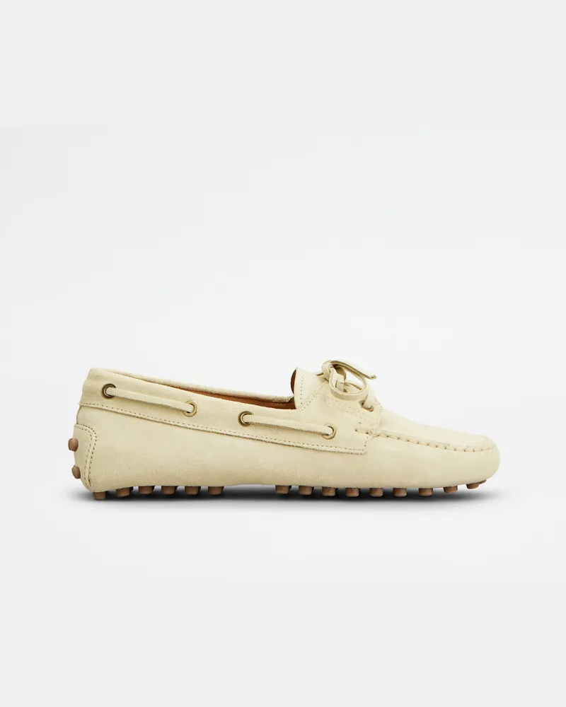 TOD'S Boat-Mokassins Gommino aus Veloursleder, GELB Shoes Gelb