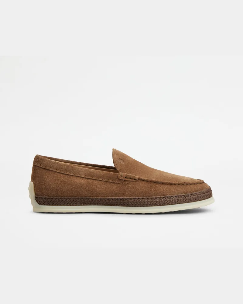 TOD'S Slip-ons aus Veloursleder, BRAUN Shoes Braun
