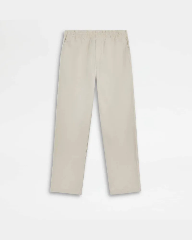 TOD'S Hose aus technischer Baumwolle mit Tunnelzug, CREME Trousers Creme