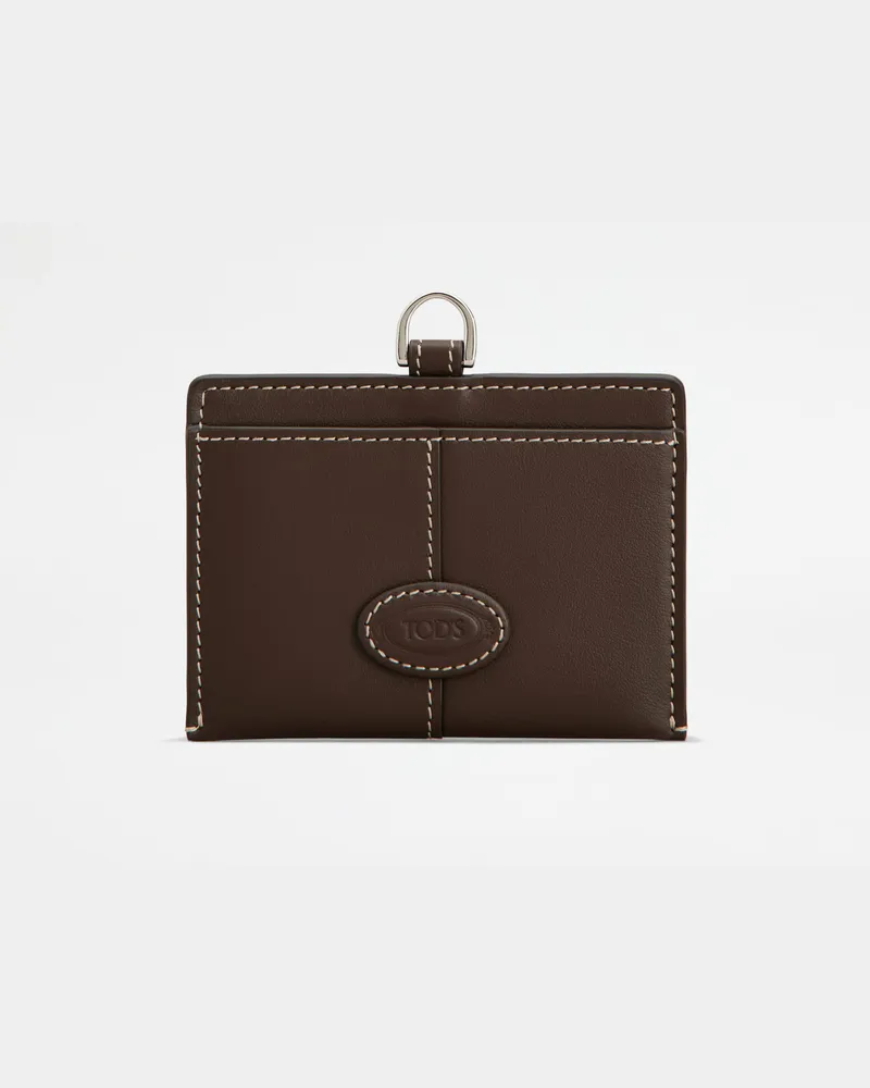 TOD'S Badge-Etui aus Leder, BRAUN,  - Wallets Braun