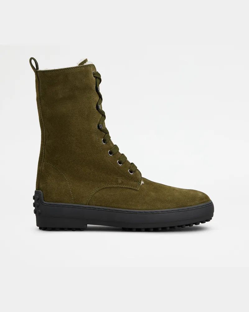 TOD'S Stiefeletten Winter Gommino aus Veloursleder, GRÜN Shoes Grün