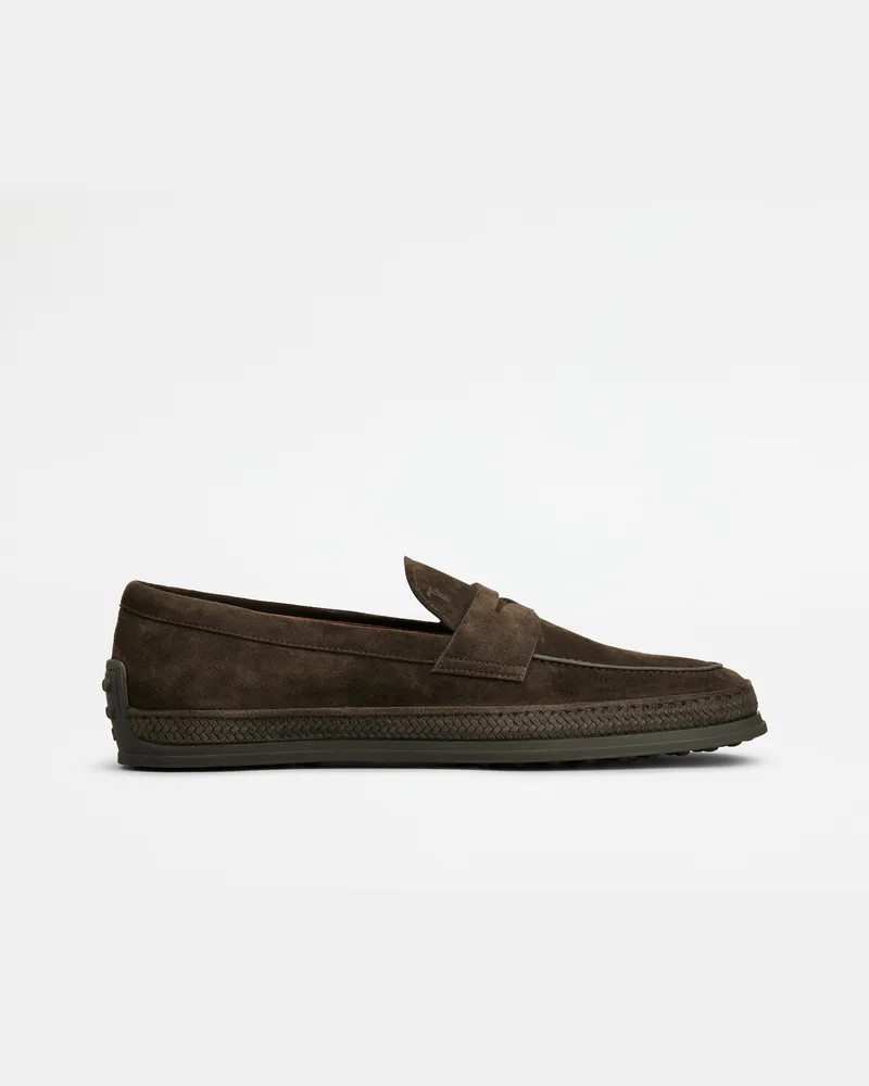TOD'S Loafers aus Veloursleder, BRAUN Shoes Braun