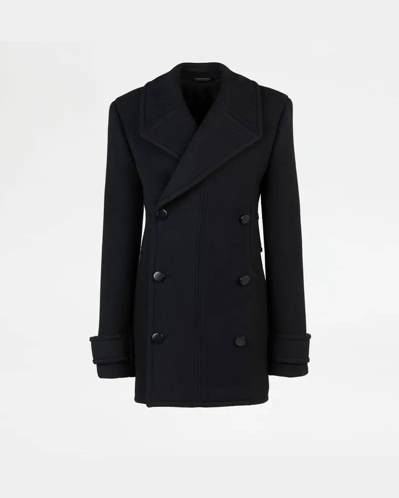 TOD'S Peacoat aus Wolle, SCHWARZ Coat / Trench Schwarz