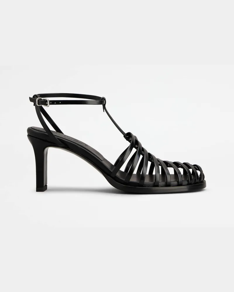 TOD'S Sandalen aus Leder, SCHWARZ Shoes Schwarz