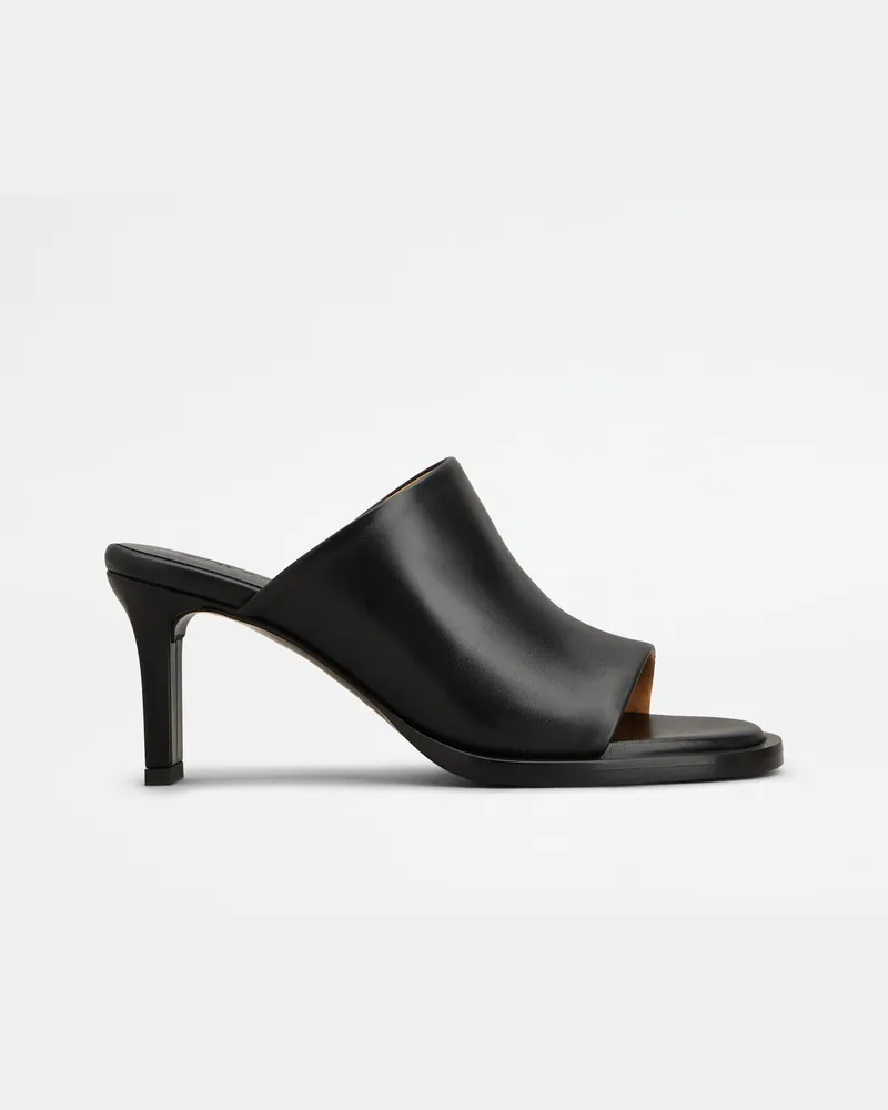 TOD'S Mules aus Leder, SCHWARZ Shoes Schwarz