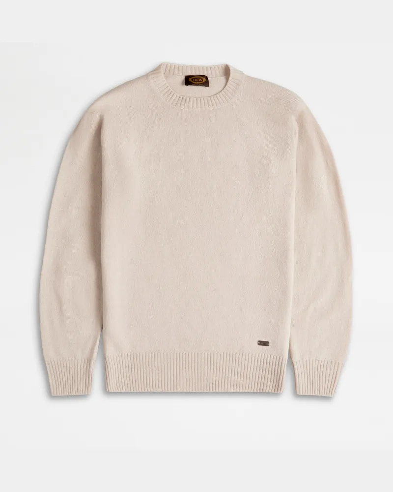 TOD'S Rundhalspullover aus einer Kaschmirmischung, BEIGE, XX - Knitwear Beige