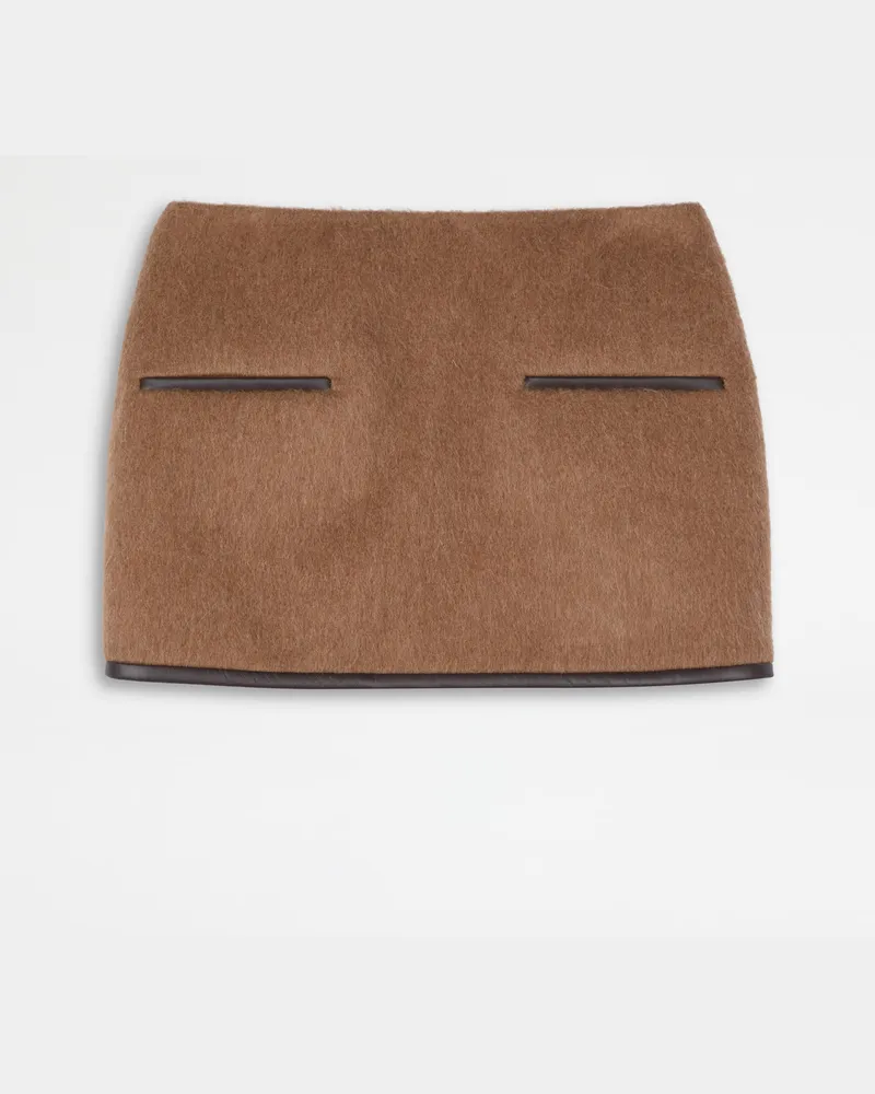 TOD'S Minirock aus Double-Lamawollstoff, BRAUN Skirts Braun