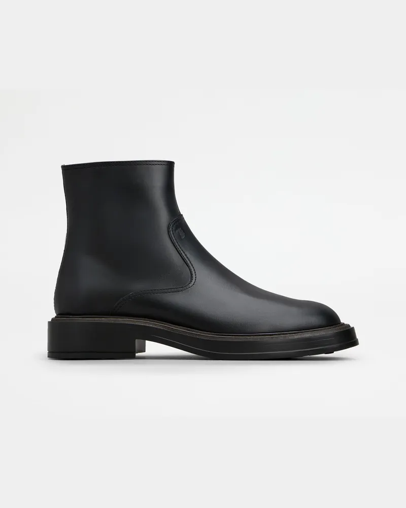TOD'S Stiefeletten aus Leder, SCHWARZ Shoes Schwarz