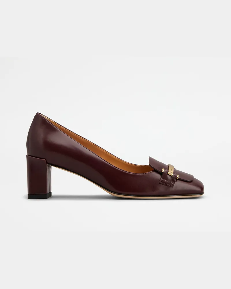 TOD'S Pumps aus Leder, BORDEAUX Shoes Bordeaux