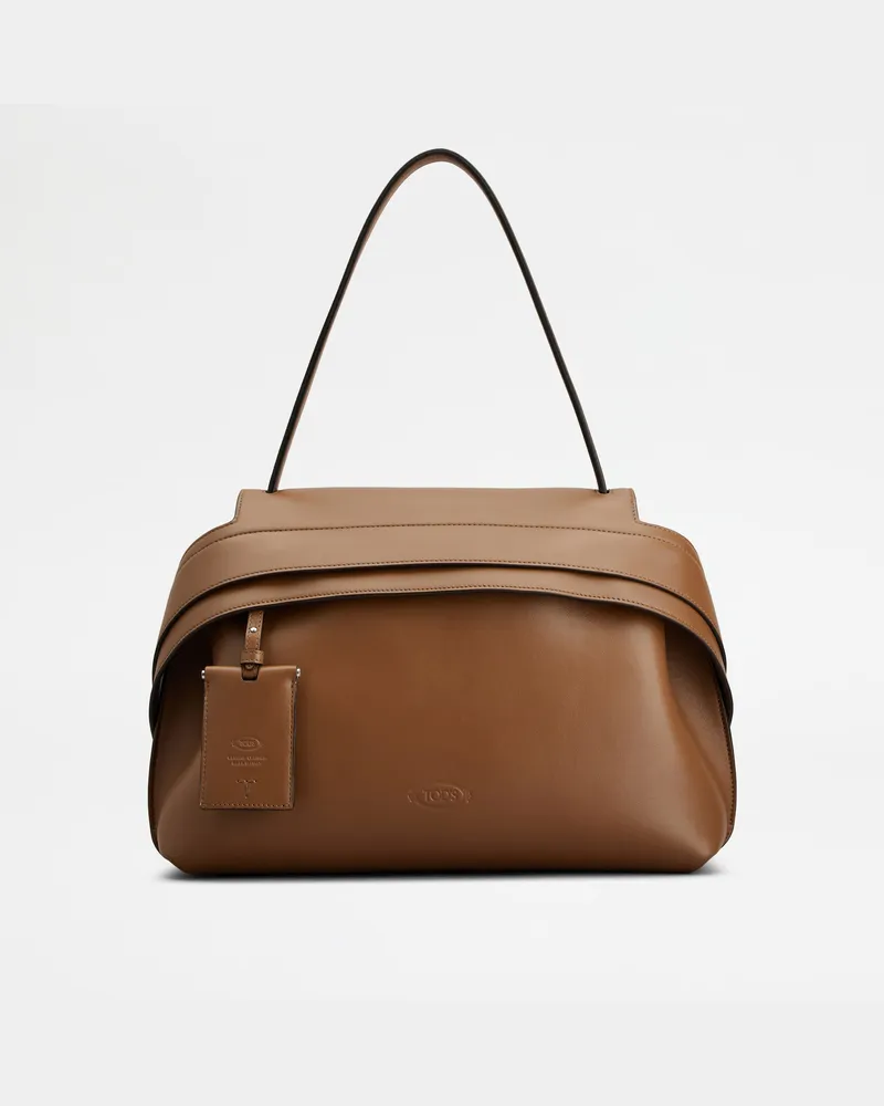 TOD'S Wave Bag aus Leder Medium, BRAUN,  - Bags Braun