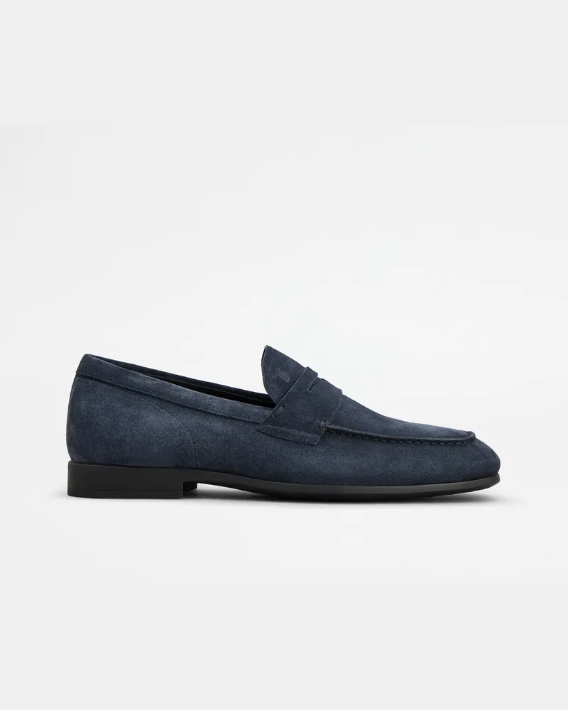 TOD'S Loafers aus Veloursleder, BLAU Shoes Blau
