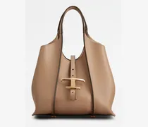 Shopper T Timeless aus Leder Mini, NATUR, - Bags