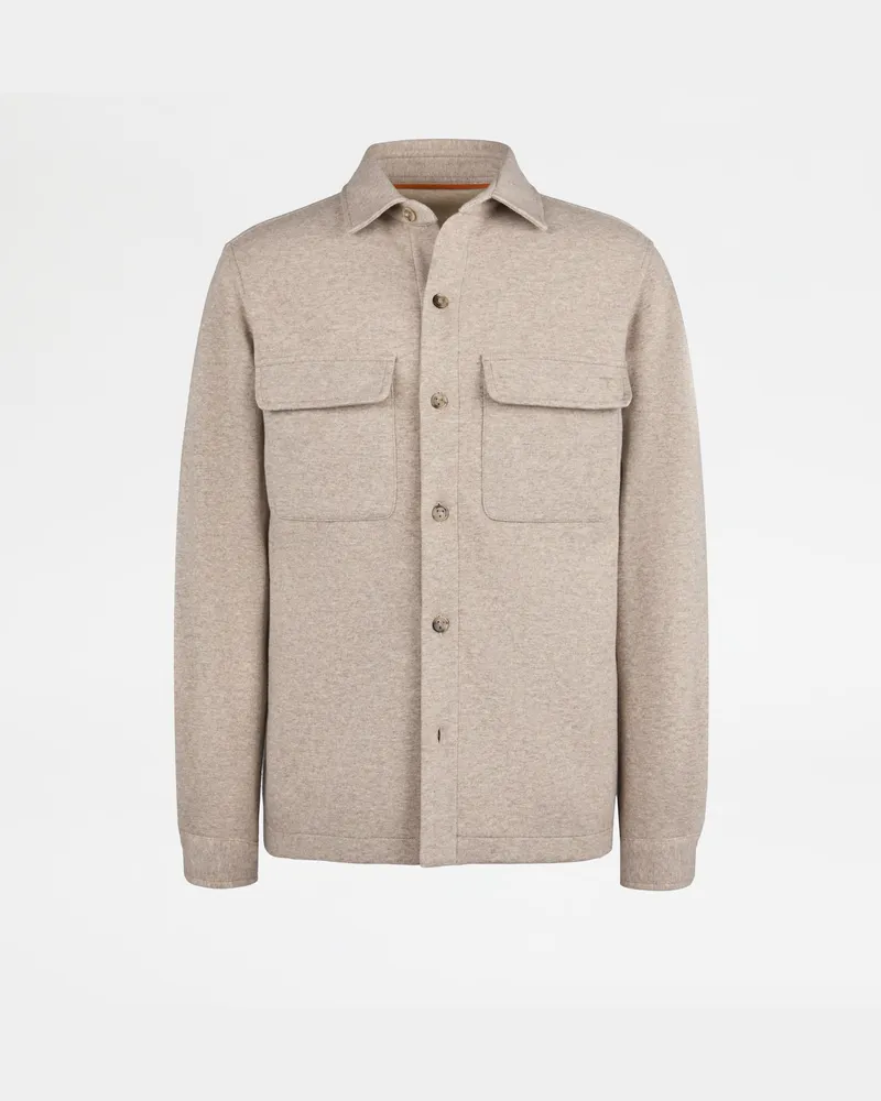 TOD'S Shirt Jacket aus einer Jersey-Kaschmir-Mischung, BEIGE Coat / Trench Beige