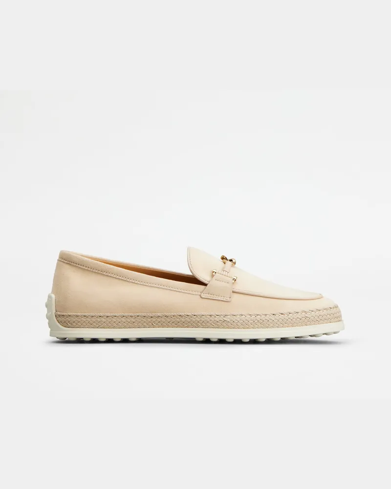 TOD'S Loafers aus Veloursleder, BEIGE Shoes Beige