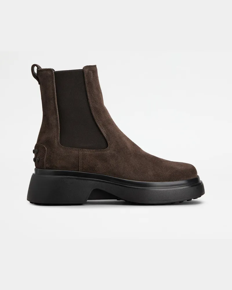 TOD'S Chelsea Boots aus Veloursleder, BRAUN Shoes Braun