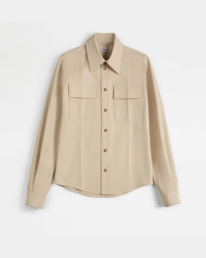 TOD'S Bluse aus Gabardine, BEIGE Shirts Beige