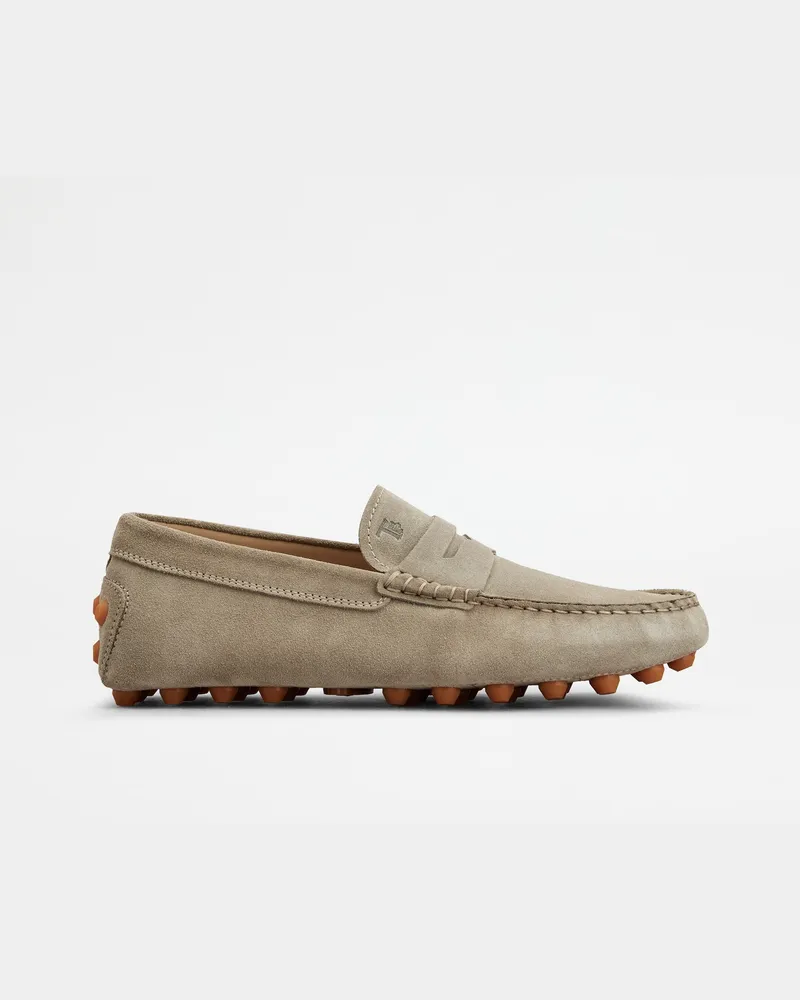 TOD'S Mokassins Gommino Bubble aus Veloursleder, BEIGE Shoes Beige