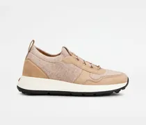 Sneakers Red Dot Socks aus Strick und Veloursleder, ROSA Shoes