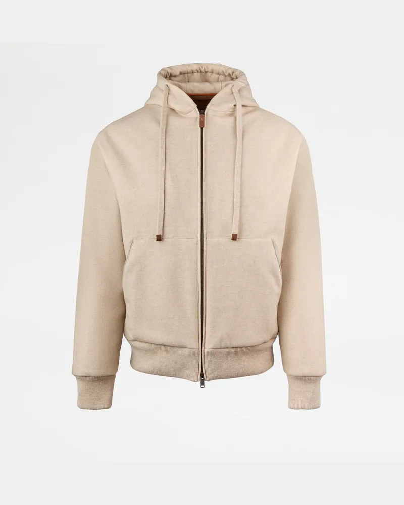 TOD'S Bomberjacke aus Wolle mit Kapuze, BEIGE, XX - Coat / Trench Beige