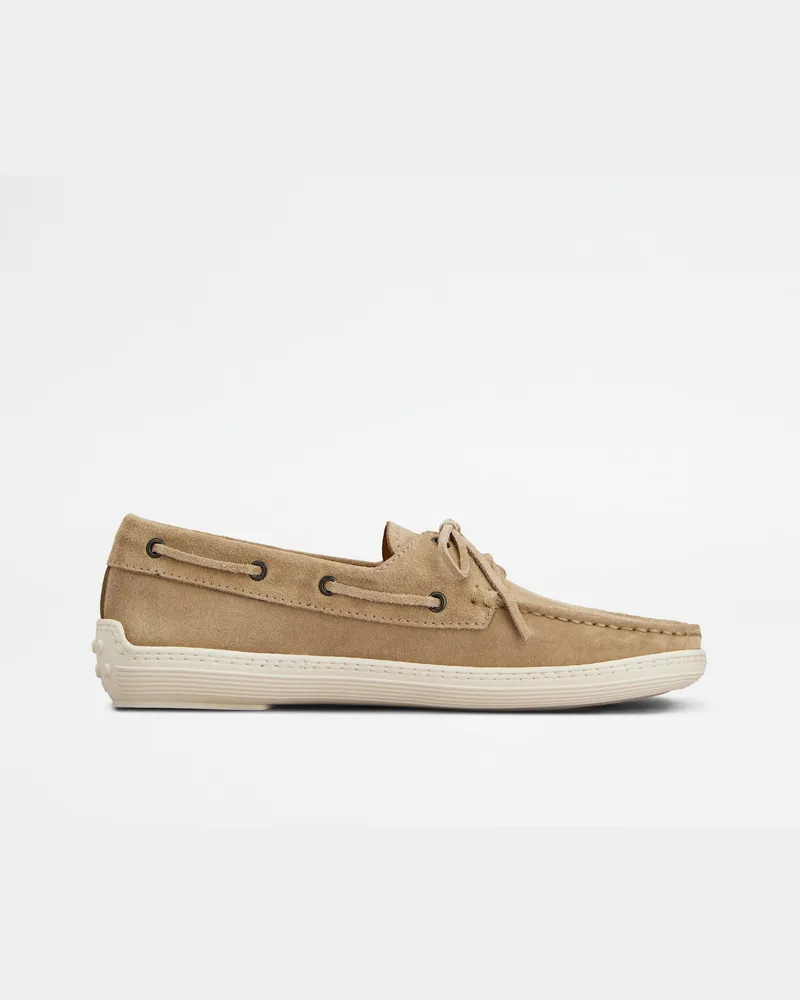 TOD'S Bootsschuhe aus Veloursleder, BEIGE Shoes Beige