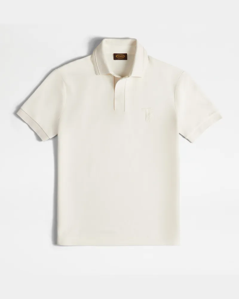 TOD'S Poloshirt aus Pikee, WEISS, XX - Shirts Weiss