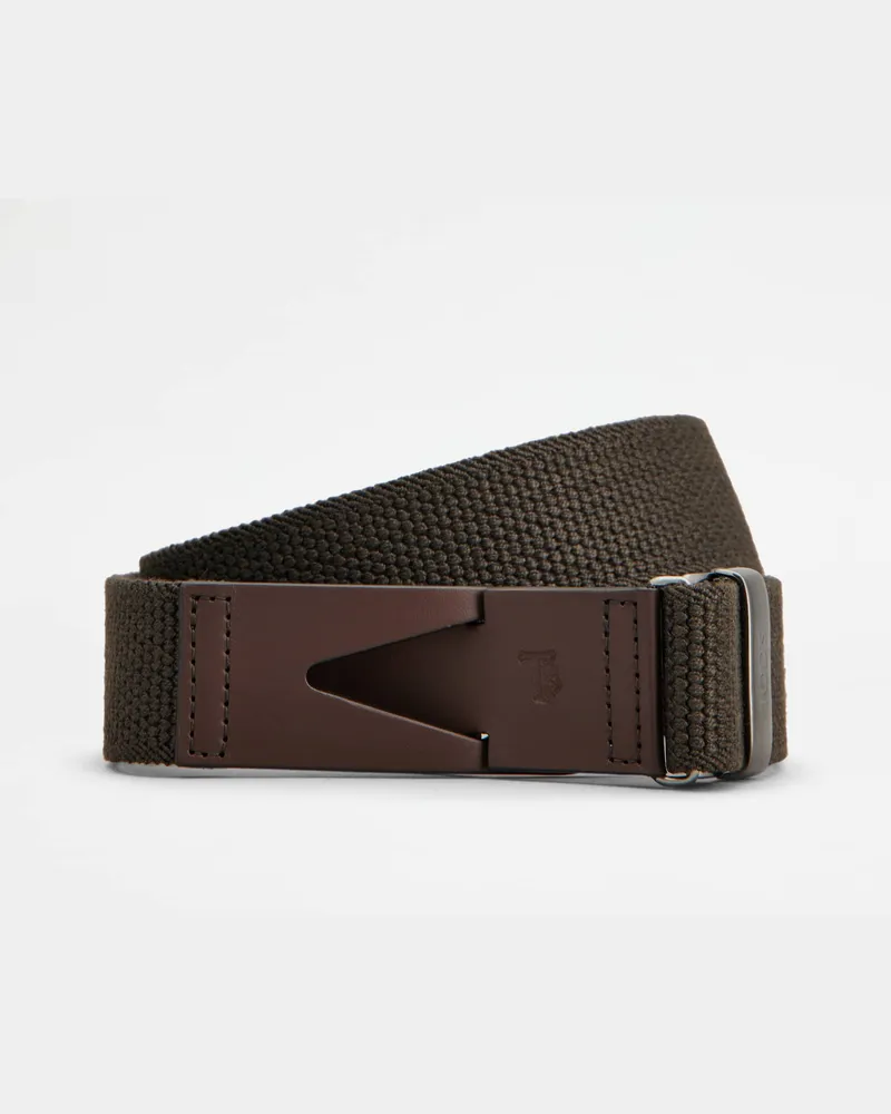 TOD'S Gürtel aus Canvas und Leder, BRAUN Belts Braun