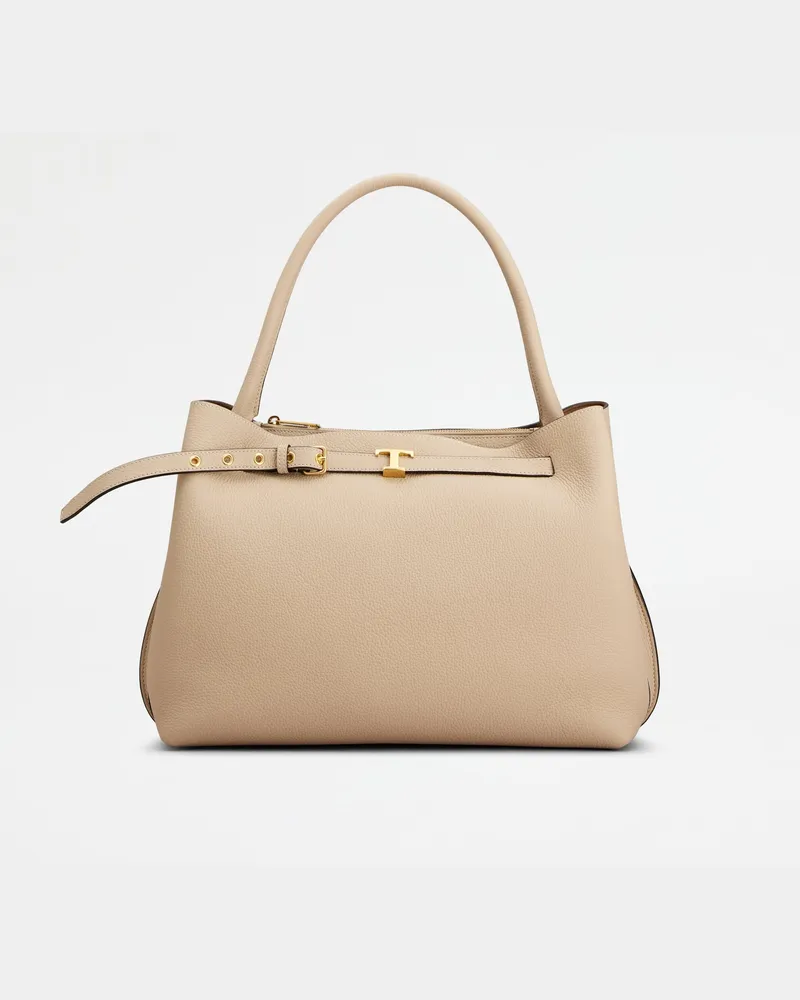 TOD'S Handtasche T Signature aus Leder Small, BEIGE,  - Bags Beige