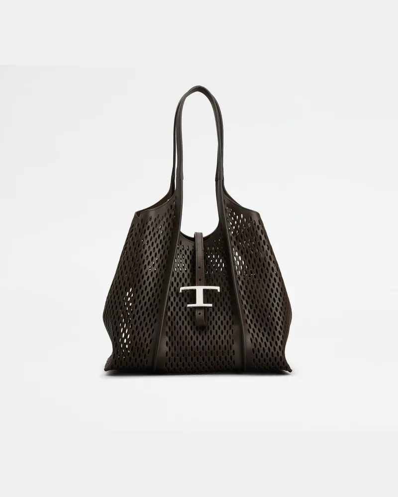 TOD'S Shopper T Timeless aus Leder Small, BRAUN,  - Bags Braun