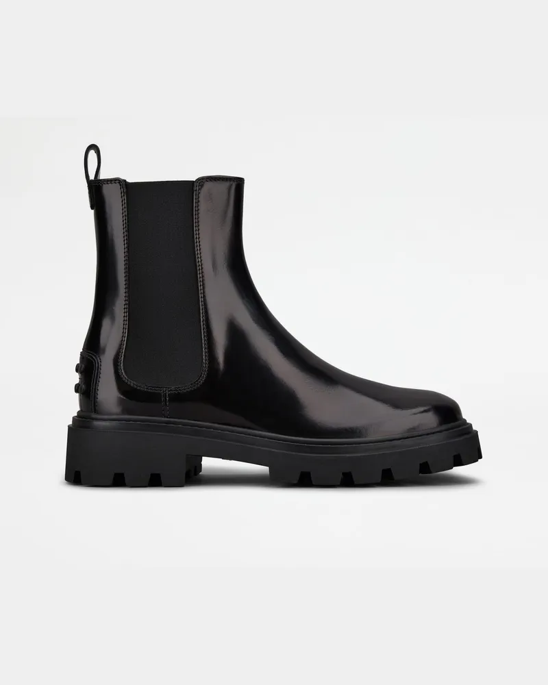 TOD'S Chelsea Boots aus Leder, SCHWARZ Shoes Schwarz