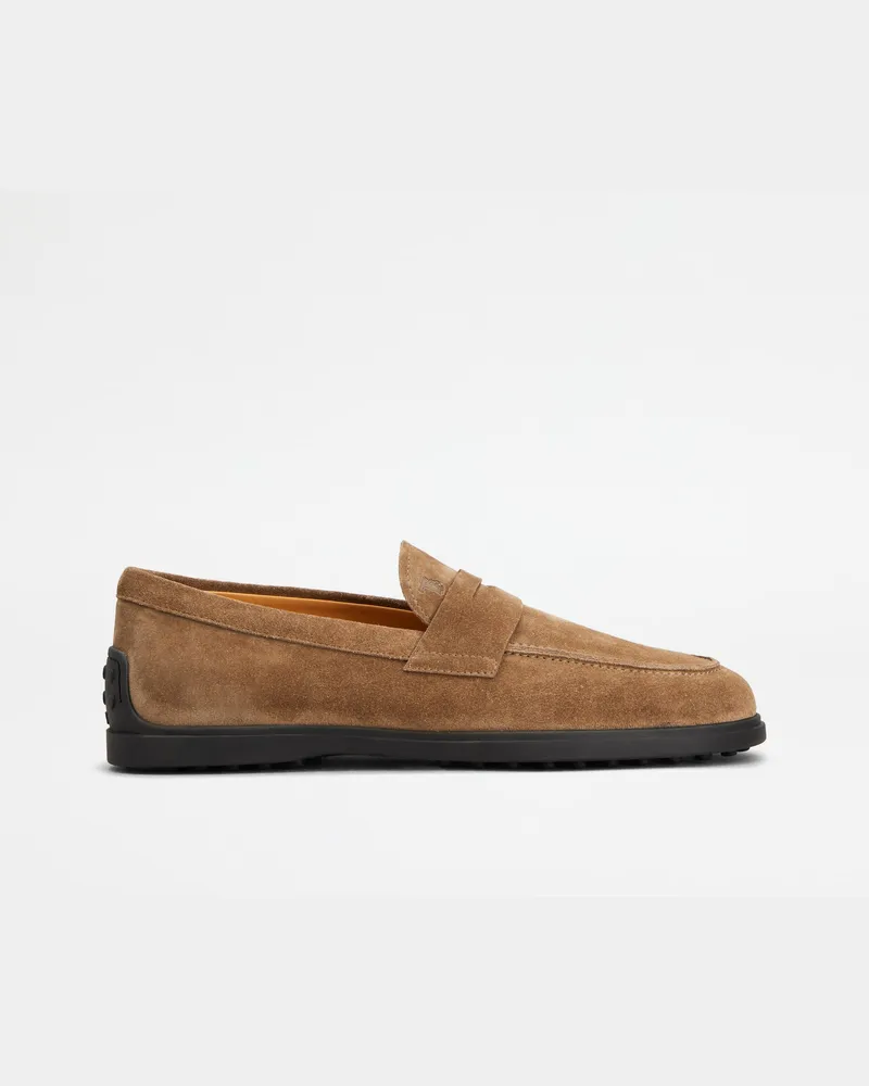 TOD'S Loafers aus Veloursleder, BRAUN Shoes Braun