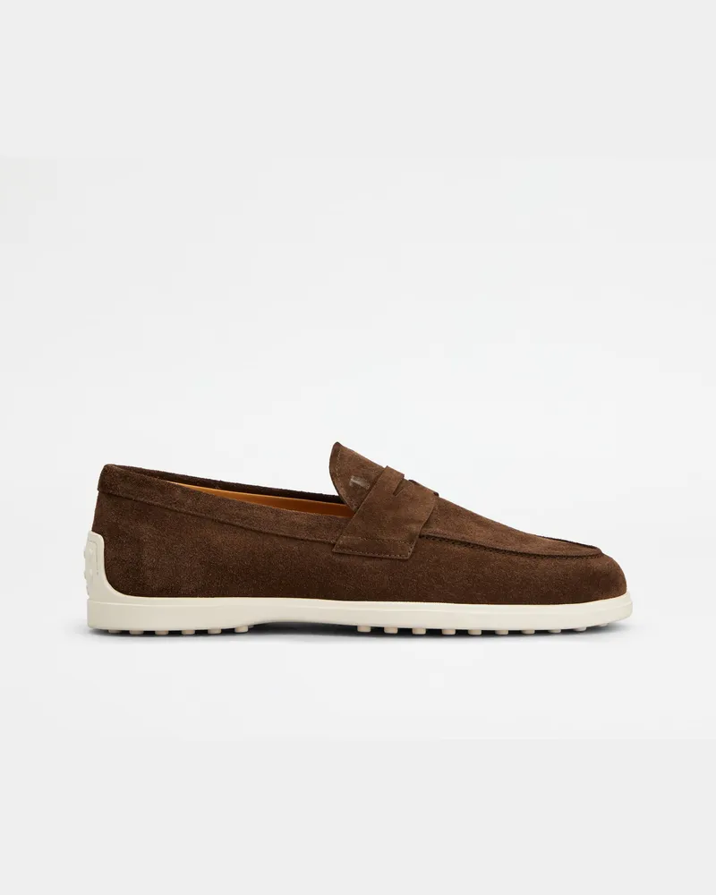 TOD'S Loafers aus Veloursleder, BRAUN Shoes Braun