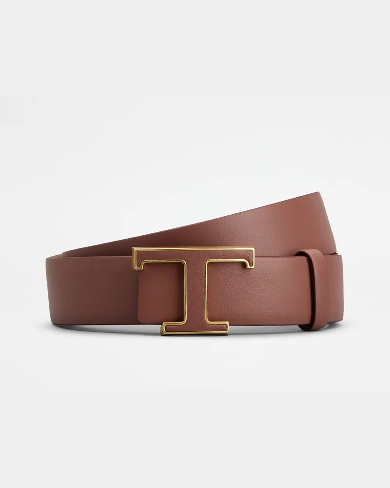 TOD'S Wendbarer Gürtel T Timeless aus Leder, BRAUN, 95 - Belts Braun