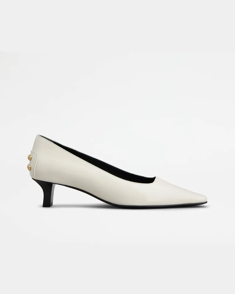 TOD'S Pumps aus Leder, WEISS Shoes Weiss
