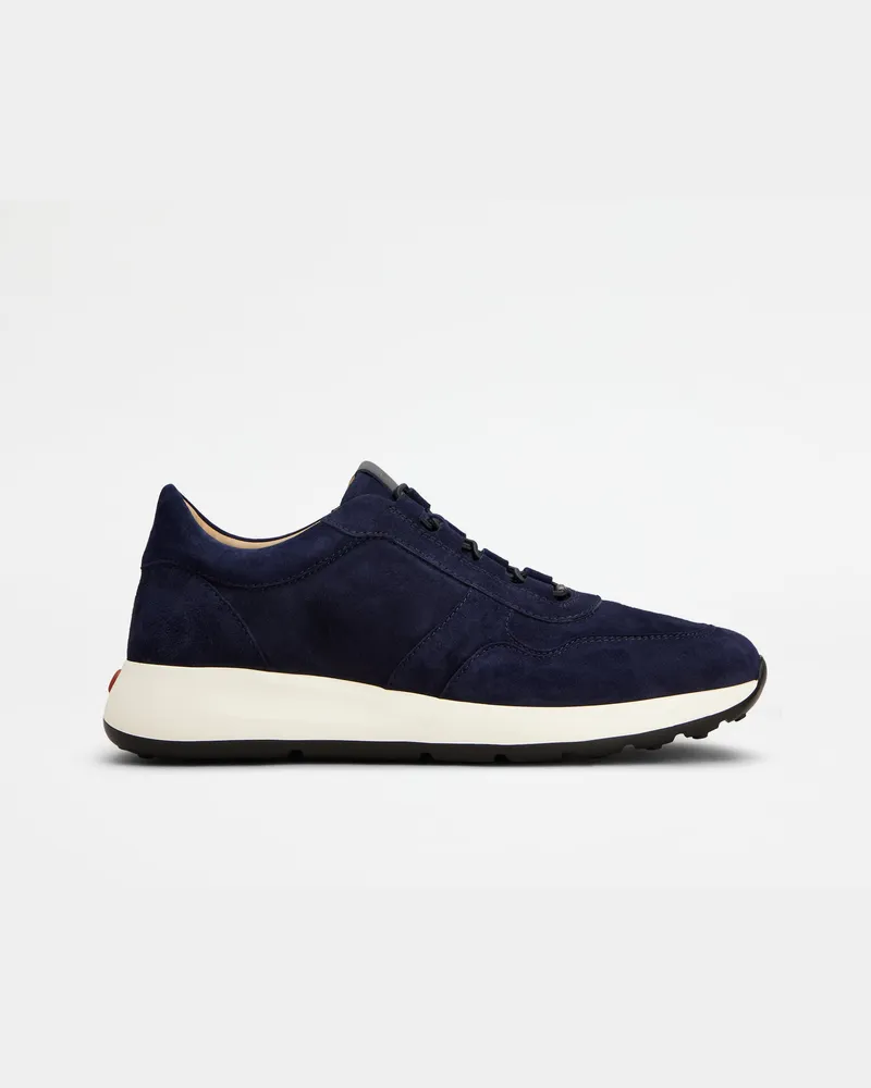 TOD'S Sneakers Red Dot aus Pashmy-Veloursleder, BLAU Shoes Blau