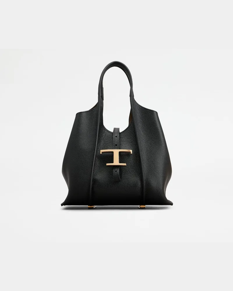 TOD'S Shopper T Timeless Mini aus Leder, SCHWARZ,  - Bags Schwarz