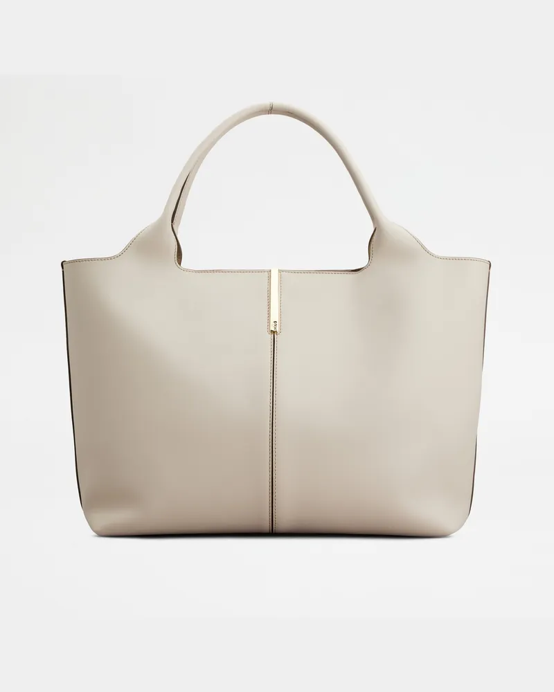 TOD'S Shopper aus Leder Medium-Small, WEISS,  - Bags Weiss