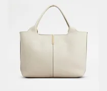 Shopper aus Leder Medium-Small, WEISS, - Bags