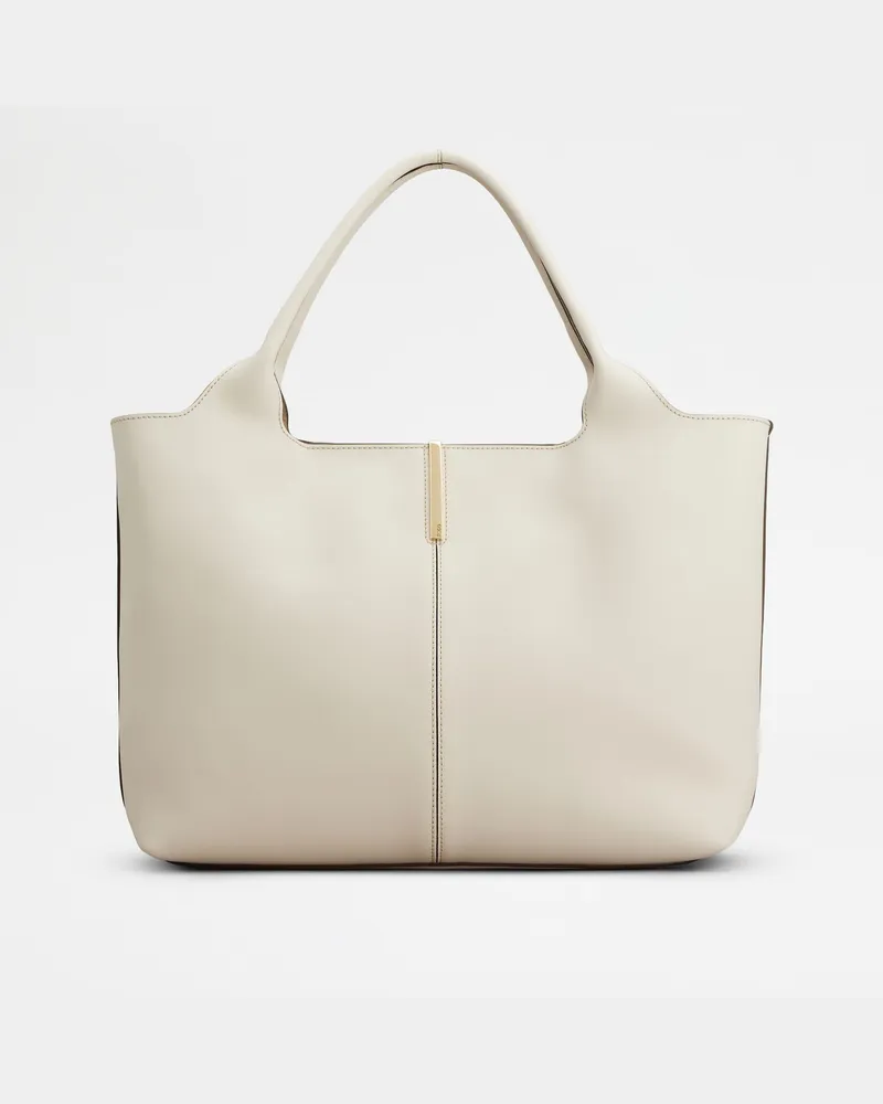 TOD'S Shopper aus Leder Medium-Small, WEISS,  - Bags Weiss