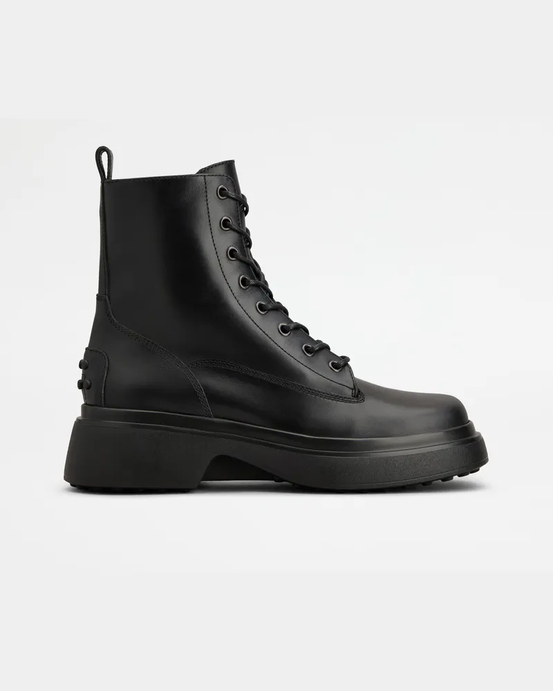 TOD'S Schnürboots aus Leder, SCHWARZ Shoes Schwarz