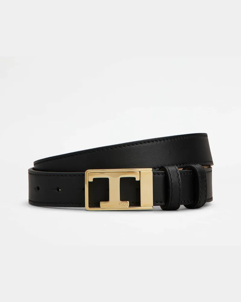 TOD'S Gürtel T Timeless aus Leder, SCHWARZ, 95 - Belts Schwarz