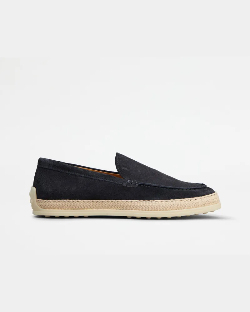 TOD'S Slipper-Loafers aus Veloursleder, BLAU Shoes Blau